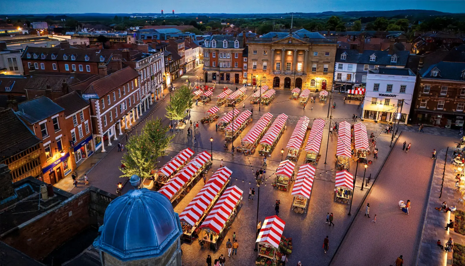 Aerial Market Night View